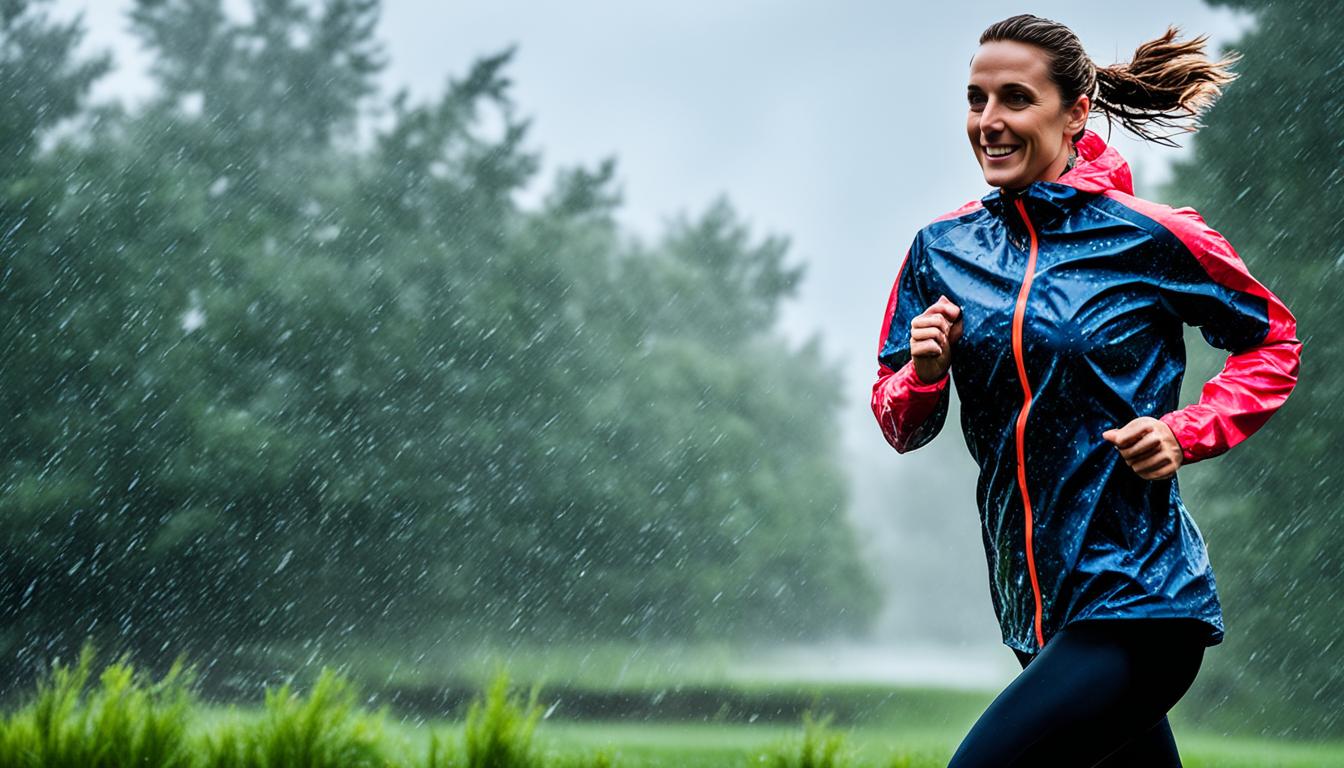 Outdoor fitness in rainy weather