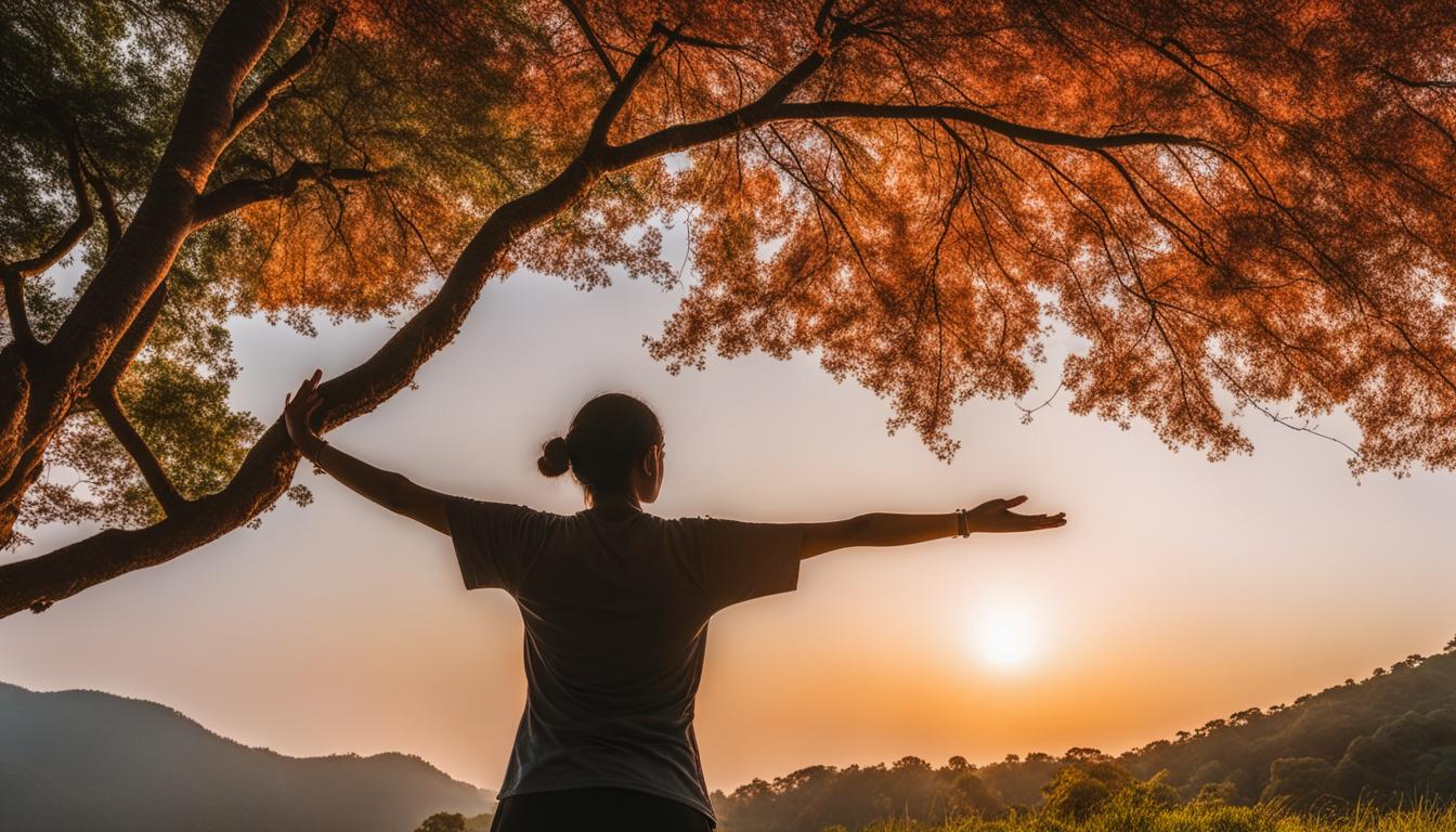 chi gung practice with sa ta na ma meditation image