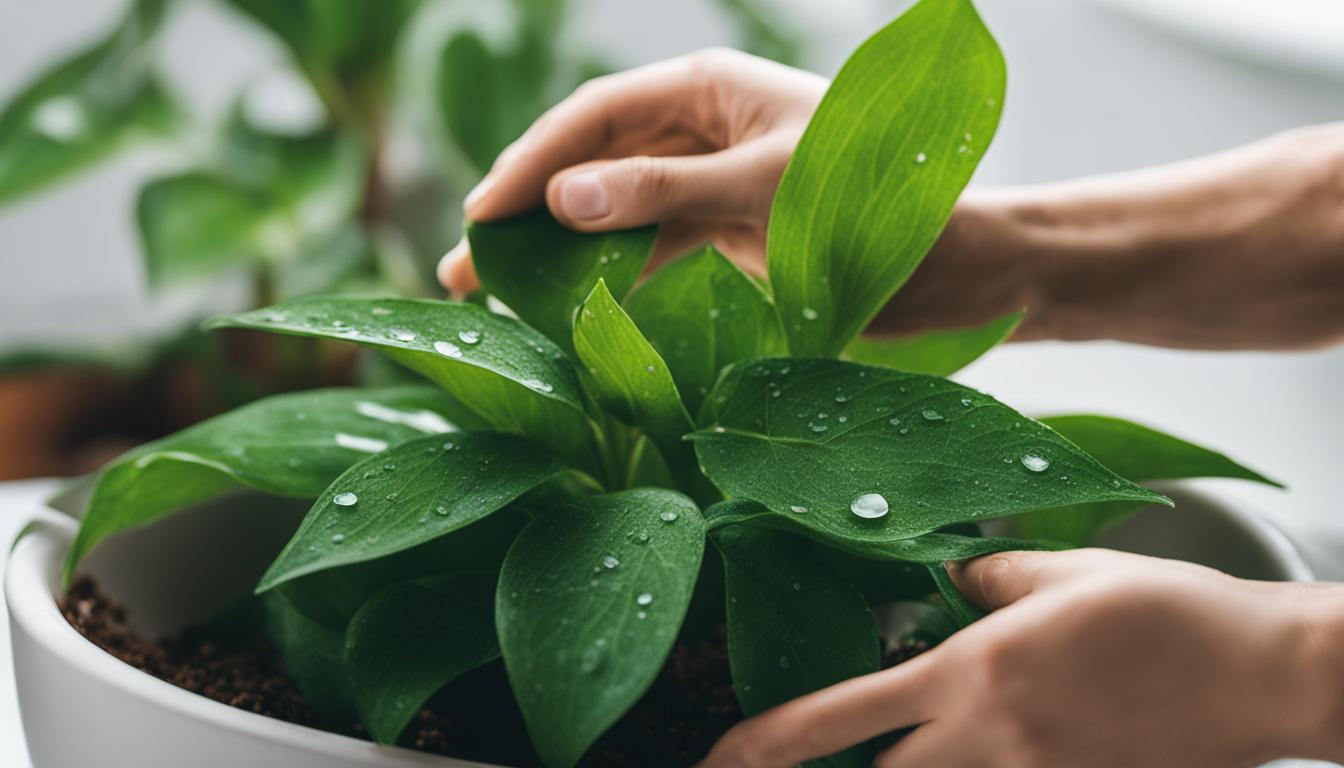 cleaning houseplants